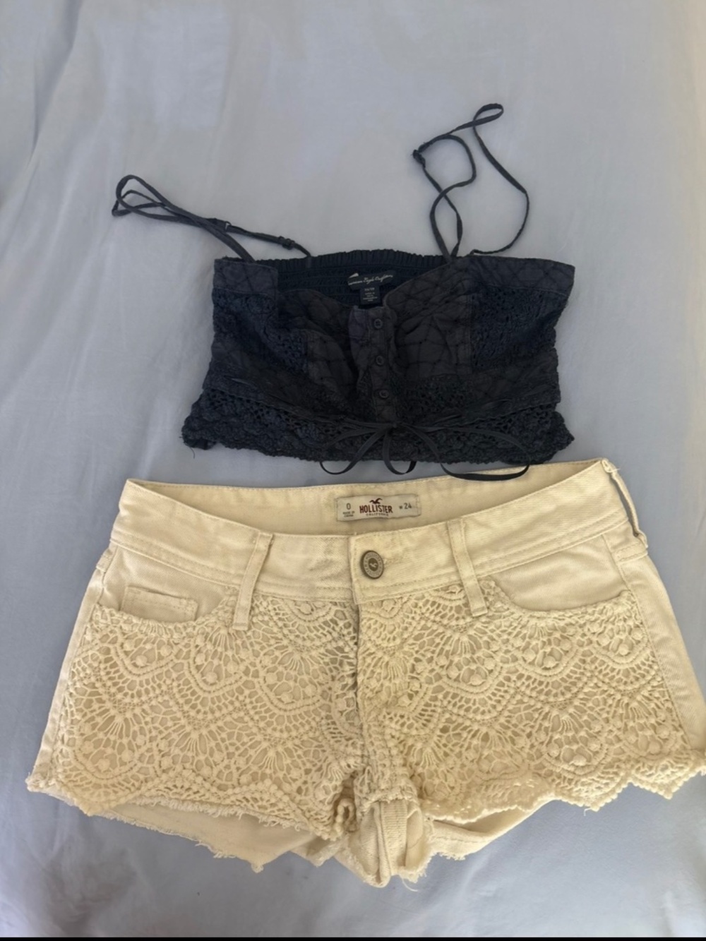 Crop top and shorts